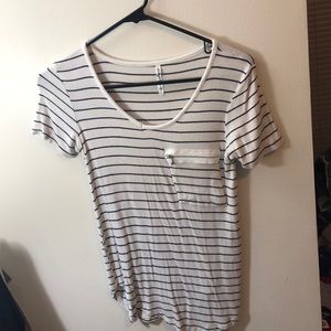 Striped v-neck shirt